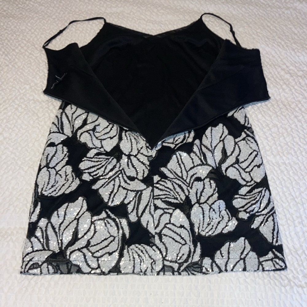 White House Black Market White Sequin Black Dress - Picture 9 of 16